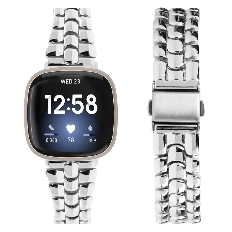 Per Fitbit Versa 4 / Sense 2 Stylish Alloy Watchband Sostituzione Cinturino da polso - Argento
