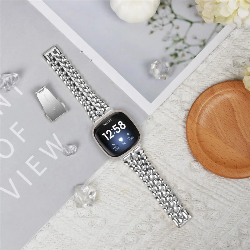 Per Fitbit Versa 4 / Sense 2 Stylish Alloy Watchband Sostituzione Cinturino da polso - Argento
