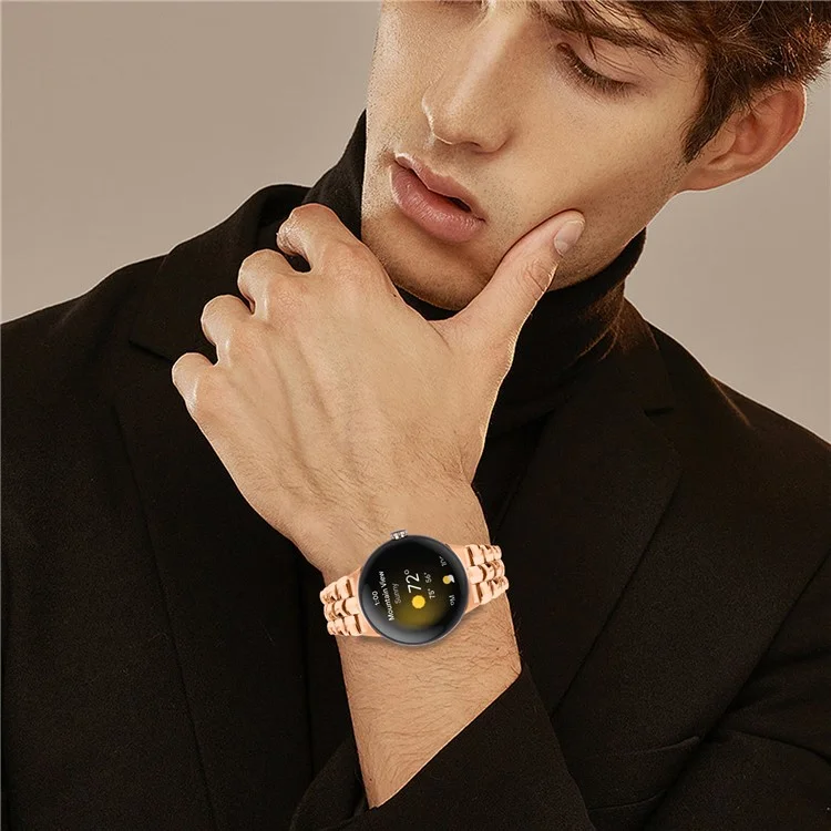 Für Google Pixel Watch 3 41mm / Watch 2 / Pixel Watch Fashion Alloy Uhrenarmband - Roségold
