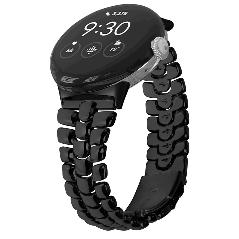 Moderner Austausch-Armband aus Legierung für Google Pixel Watch 3 41 mm / Watch 2 / Pixel Watch, Ersatzarmband – Schwarz