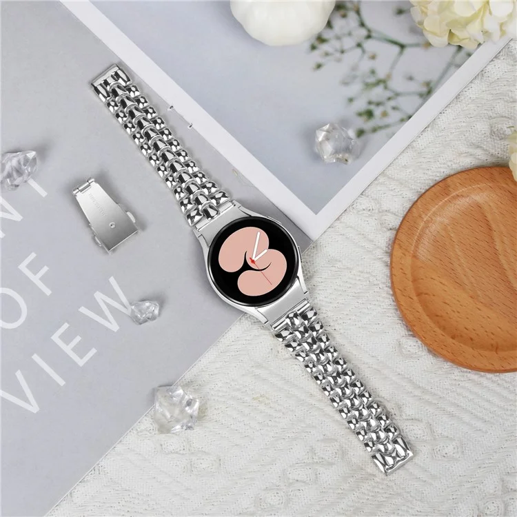 Para Samsung Galaxy Watch6 40mm / 44mm / Watch6 Classic 43mm / 47mm Metal Watch Strap Seamless Slim Watch Band - Prata