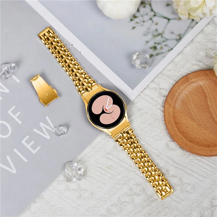 Para Samsung Galaxy Watch FE 40mm / Watch4 / Watch4 Active / Watch 5 / Watch 5 Active Slim Watch Band Seamless Metal Watch Strap - Oro