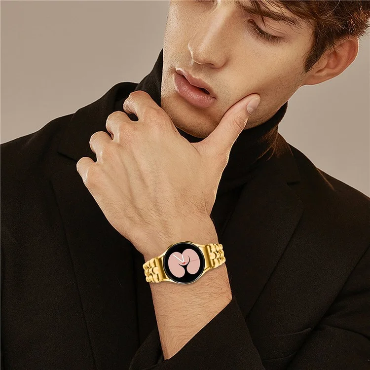 Para Samsung Galaxy Watch FE 40mm / Watch4 / Watch4 Active / Watch 5 / Watch 5 Active Slim Watch Band Seamless Metal Watch Strap - Oro