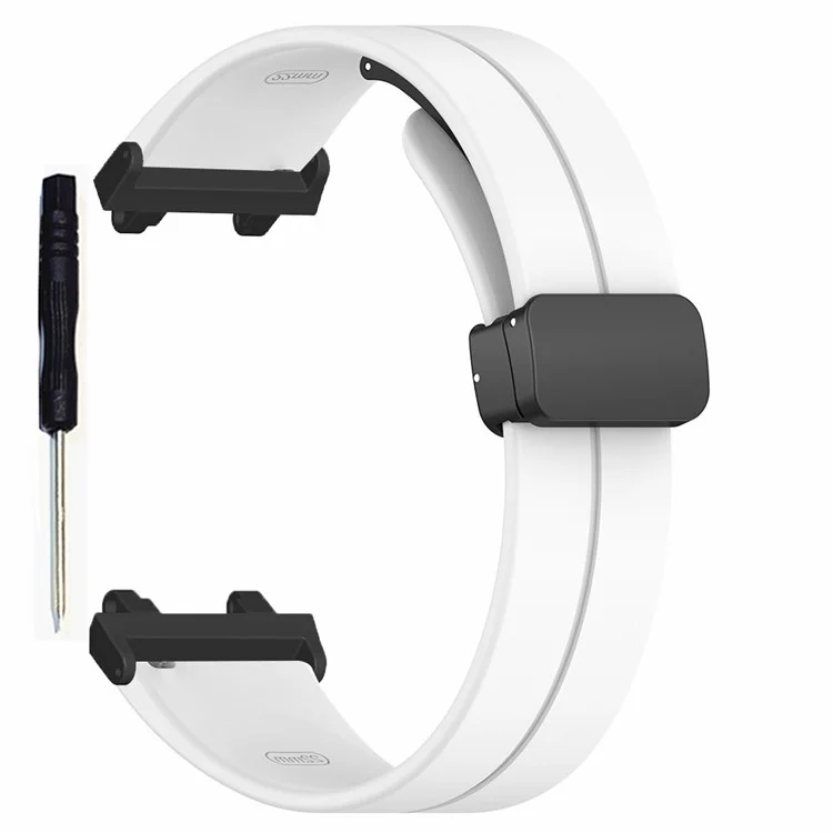 Para Huami Amazfit T-Rex 2 Pulseira de Relógio de Silicone Fivela Dobrável Magnética - Branco