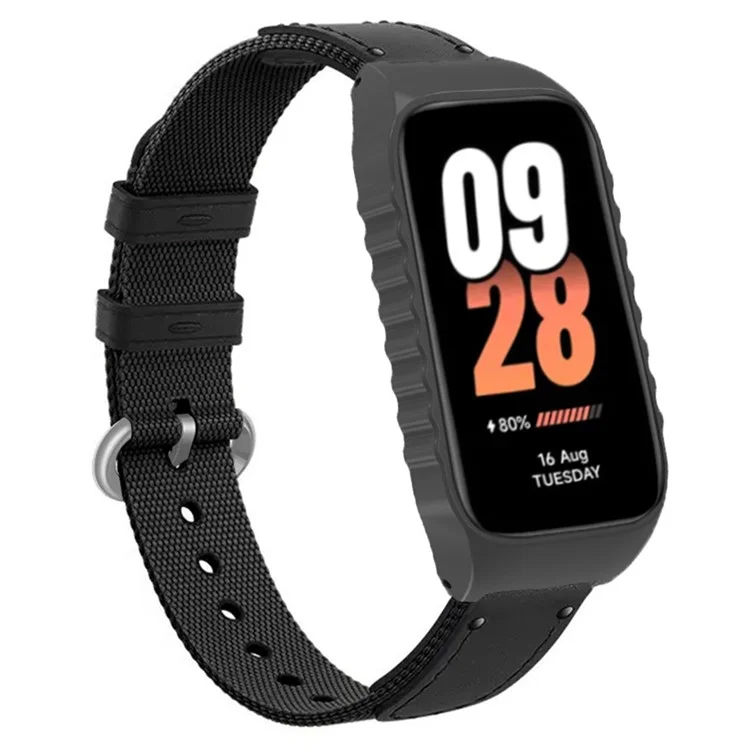 Pour Xiaomi Smart Band 8 Active / Redmi Smart Band 2 Bracelet Sangles Nylon Canvas Tressé Bandes de Montres - Noir