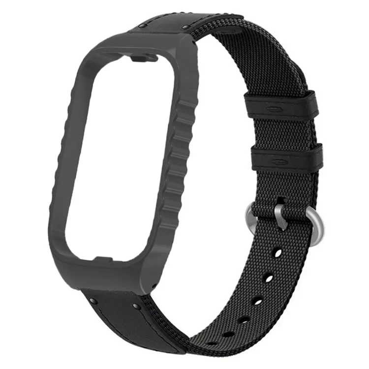 Pour Xiaomi Smart Band 8 Active / Redmi Smart Band 2 Bracelet Sangles Nylon Canvas Tressé Bandes de Montres - Noir