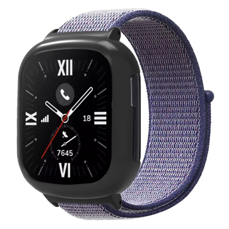 For Honor Watch 4 Cinta Ajustável Nylon Sport Watch Bands com Caixa de Relógio - Azul Meia-Noite