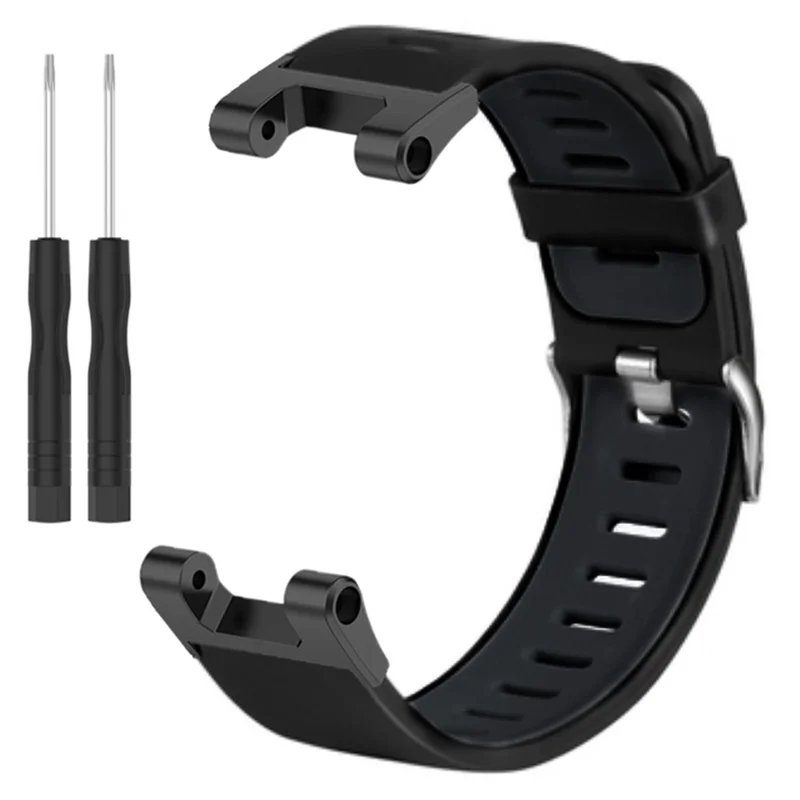For Huami Amazfit T-Rex / T-Rex Pro Silicone Watch Bands Dual Color Replacement Straps - Black+Dark Grey