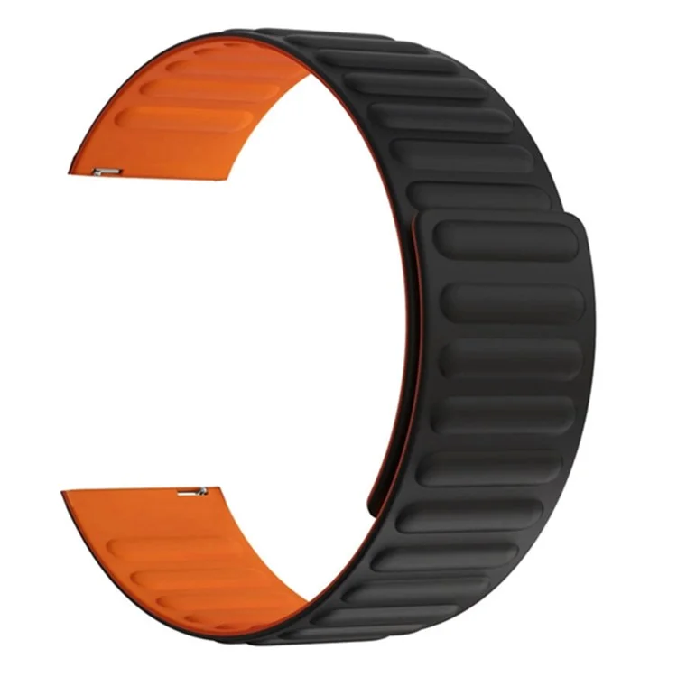 For Huami Amazfit GTS 4 / 3 / 2 / 1 / mini Magnetic Watch Band Universal 22mm Silicone Straps - Black+Orange
