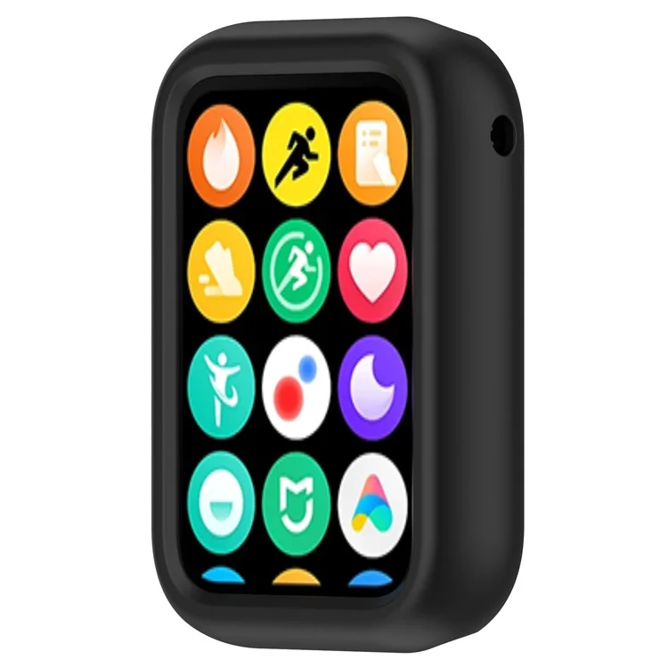 Für Xiaomi Smart Band 8 Pro Uhrenarmband Silikon Anti-Scratch-Riemen mit Gehäuse - Schwarz