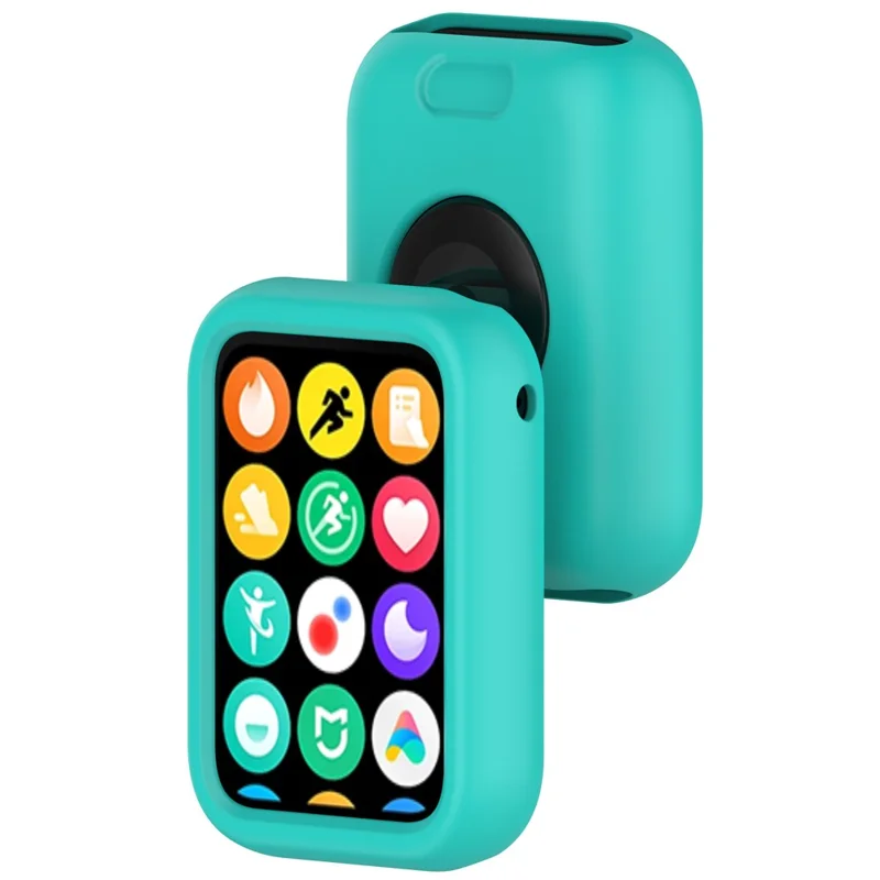 For Xiaomi Smart Band 8 Pro Watch Band Silicone Anti-scratch Strap with Case - Teal Green