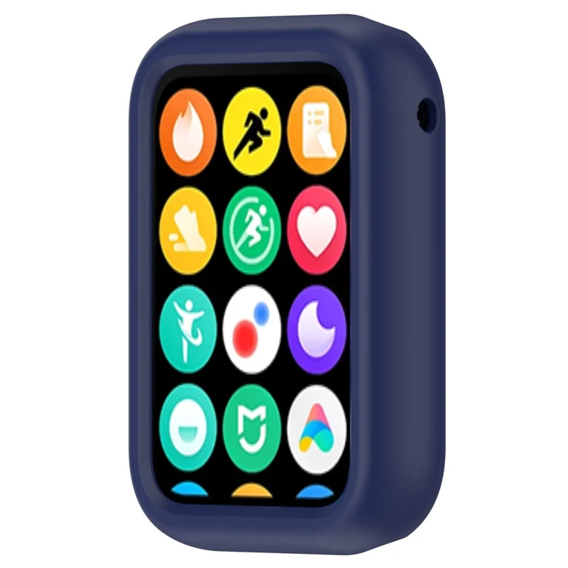 For Xiaomi Smart Band 8 Pro Watch Band Silicone Anti-scratch Strap with Case - Navy Blue
