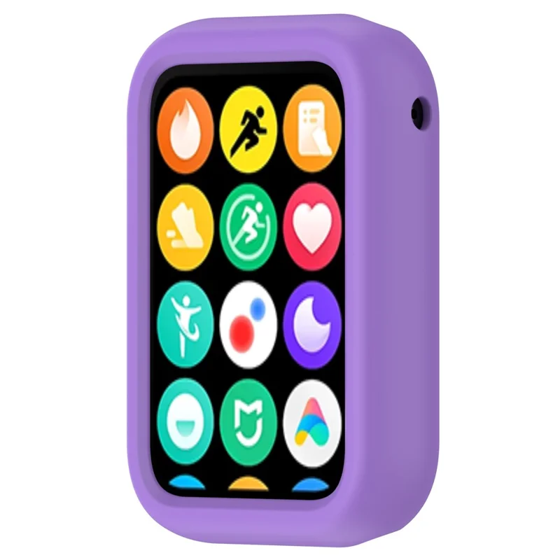 For Xiaomi Smart Band 8 Pro Watch Band Silicone Anti-scratch Strap with Case - Purple