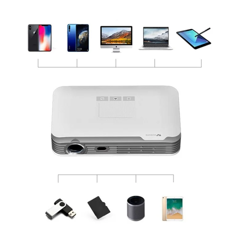 Projecteur intelligent pour la maison de théâtre DLP WOWOTO T9 1080P HD Mini Projecteur pour bureau et conférence (prise EU)
