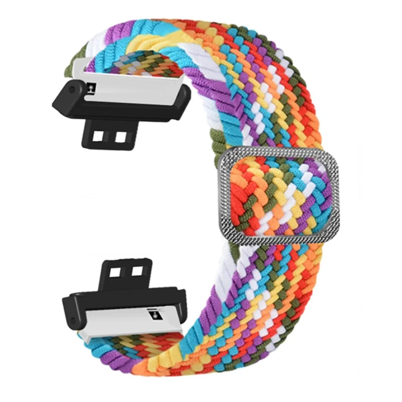 Per Huawei Watch Fit / Watch Fit Special Edition Cinturino per orologio in nylon intrecciato elastico - Rainbow