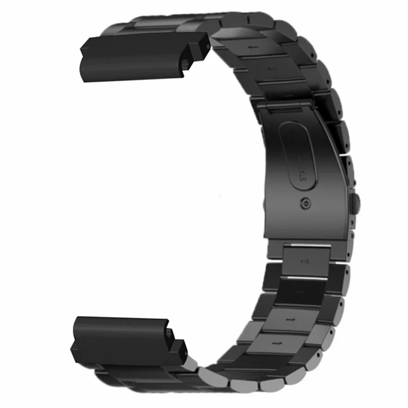 For Huami Amazfit Falcon / Garmin Fenix 7 / 6 / 5 Watch Band Stainless Steel Strap with 22mm PC Connector - Black