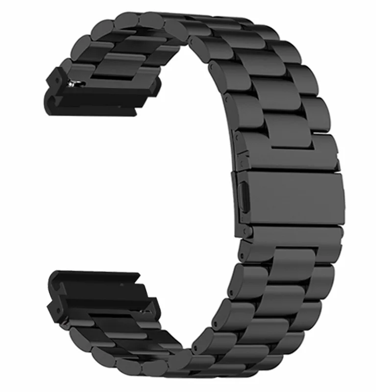 For Huami Amazfit Falcon / Garmin Fenix 7 / 6 / 5 Watch Band Stainless Steel Strap with 22mm PC Connector - Black
