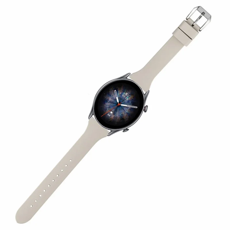 Pour Huami Amazftit GTR 4 / GTR 3 / GTR 3 Pro / Huawei Watch GT 3 42mm 46mm Bracelet de montre 22mm Bandes de silicone de remplacement - Blanc rétro