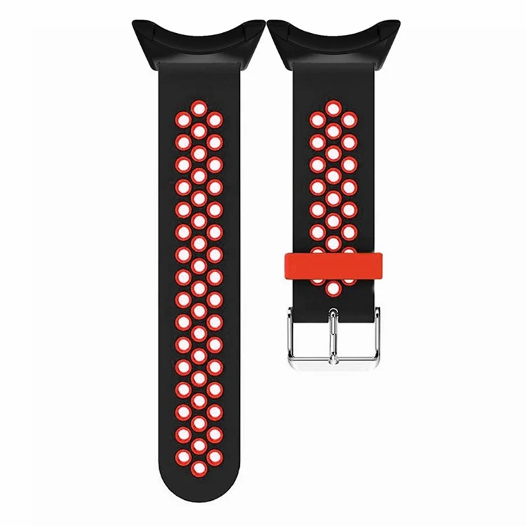 For Suunto Core Silicone Watch Bands Dual Color Breathable 22mm Sport Straps - Black+Red