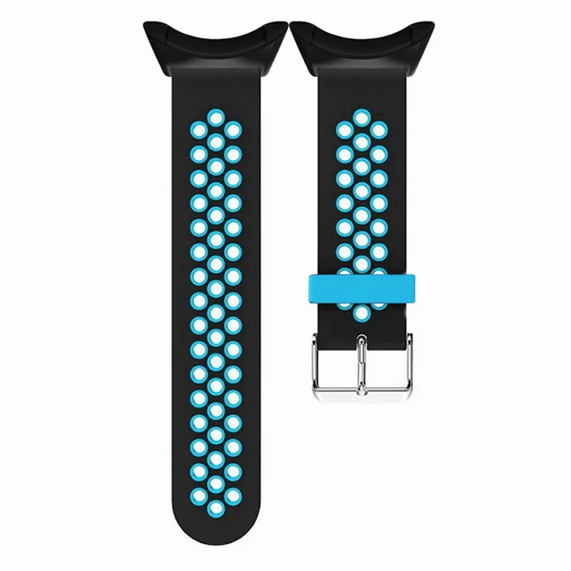 For Suunto Core Silicone Watch Bands Dual Color Breathable 22mm Sport Straps - Black+Blue