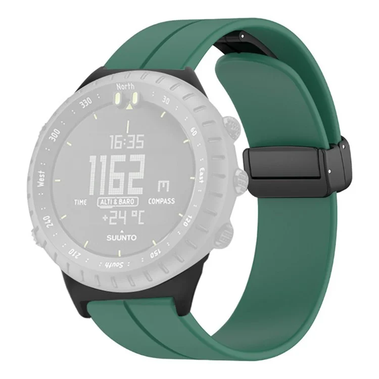 Para Suunto Core Silicone Watch Bands Magnetic Buckle 22mm Strap Replacement - Army Green