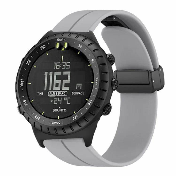 Per Suunto Core Cinturini in Silicone Orologio Magnetica Fibbia 22mm Cinturino di Ricambio - Grigio