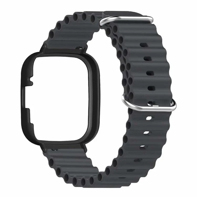 Per Xiaomi Redmi Watch 3 Sport Bands Ocean Silicone Watch Strap con custodia - Nero