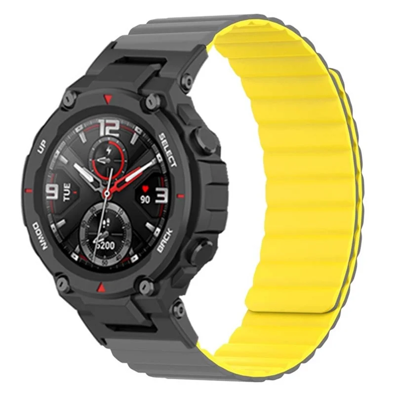 Per Huami Amazfit T-Rex / Cinturino in silicone T-Rex Pro Smartwatch a magnete - Grigio+Giallo