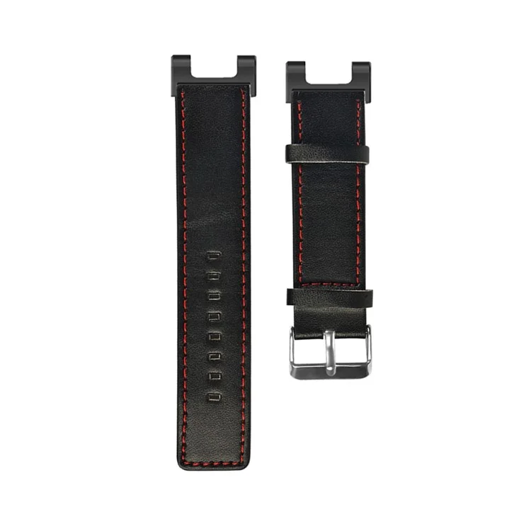 Pour Huami Amazfit T-Rex / T-Rex Pro Remplacement Bracelet de Montre Couture Véritable Cuir de Vache, Noir