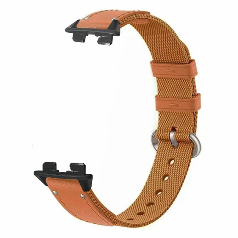 For Huawei Band 8 / Band 8 NFC / Band 9 / Band 9 NFC Replacement Watch Band Quick Release Nylon Watch Strap with Alloy Buckle - Brown
