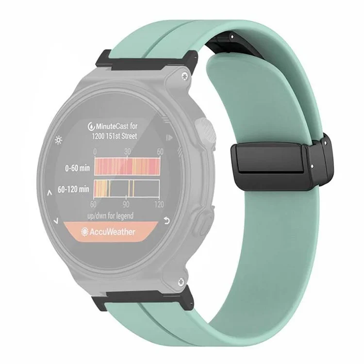 Для Garmin Forerunner 220 / 230 / 235 / 735XT / 620 / 630 Watch Strap Magnetic Buckle Silicone Strap - Мятно-зеленый
