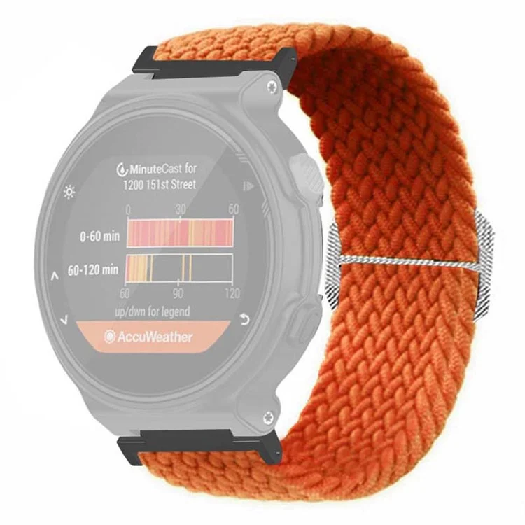 Per Garmin Forerunner 220 / 230 / 235 / 735XT / 620 / 630 Cinturino Orologio Elastico Intrecciato in Nylon - Arancione