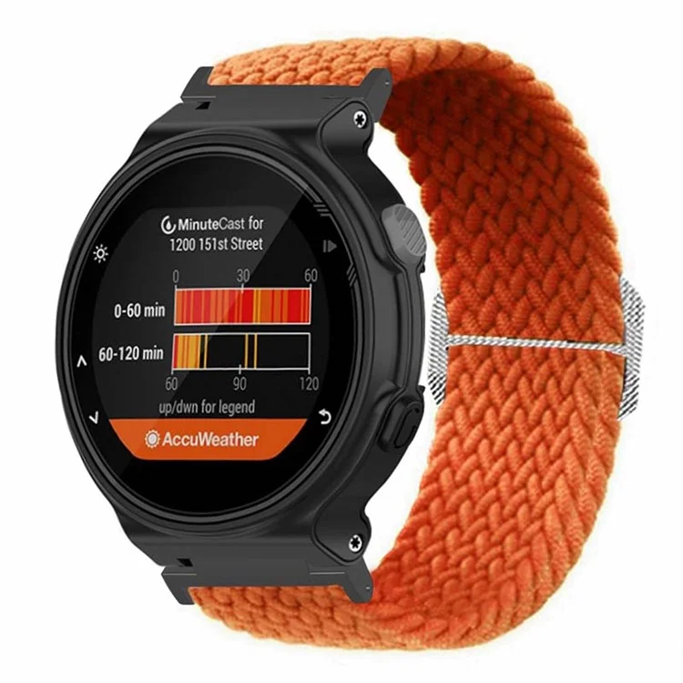 Per Garmin Forerunner 220 / 230 / 235 / 735XT / 620 / 630 Cinturino Orologio Elastico Intrecciato in Nylon - Arancione
