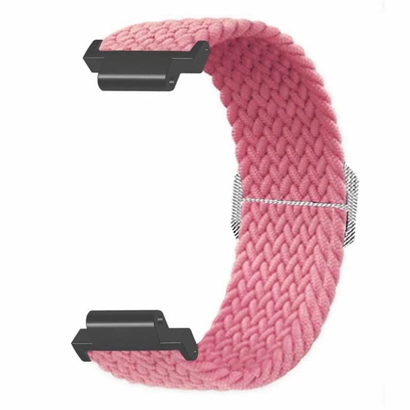 For Garmin Forerunner 220 / 230 / 235 / 735XT / 620 / 630 Watch Strap Stretchy Braided Nylon Band - Pink