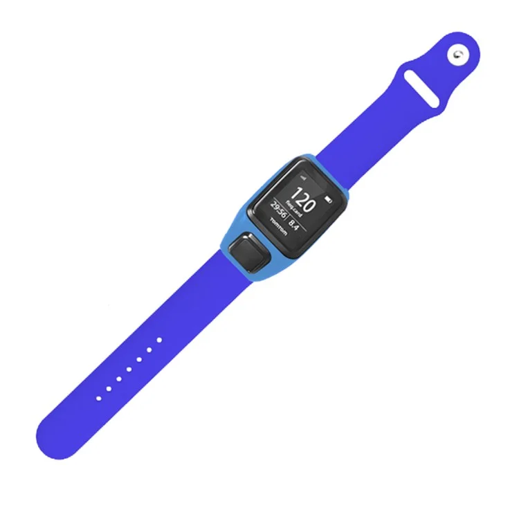 For TomTom Runner 3 / 2 / Adventurer Sport Bands Silicone Watch Strap with Case - Sapphire