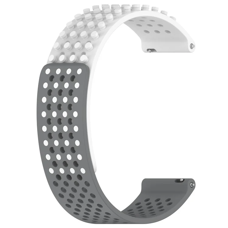 Pour Huami Amazfit GTR 4 46mm / Garmin Forerunner 255 / Huawei Watch 3 Pro Bracelet de montre 22mm en silicone - Blanc / Gris