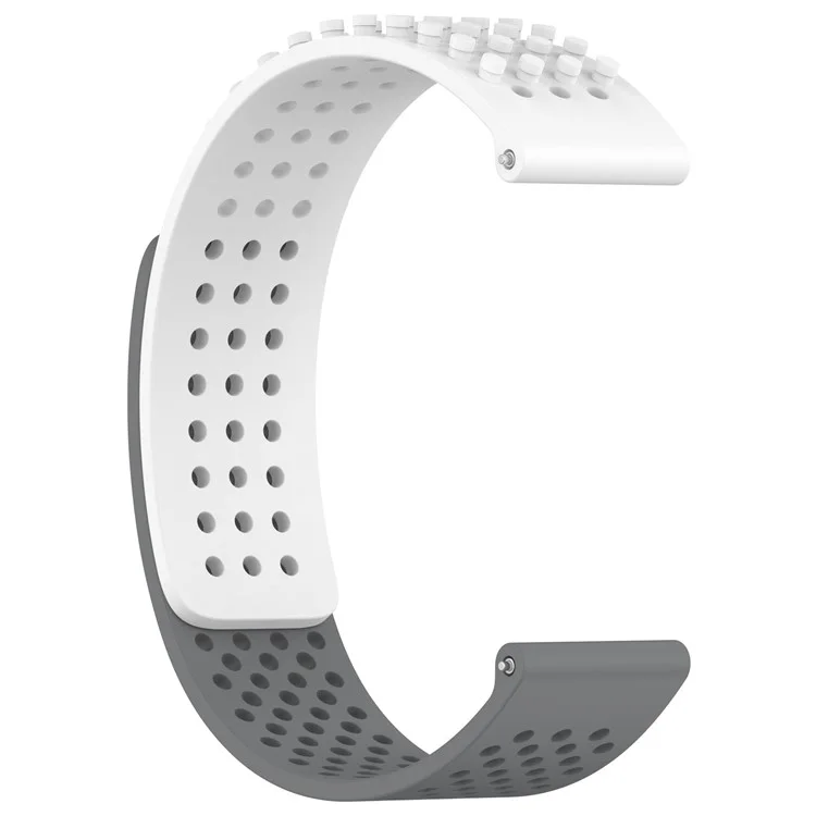 Pour Huami Amazfit GTR 4 46mm / Garmin Forerunner 255 / Huawei Watch 3 Pro Bracelet de montre 22mm en silicone - Blanc / Gris