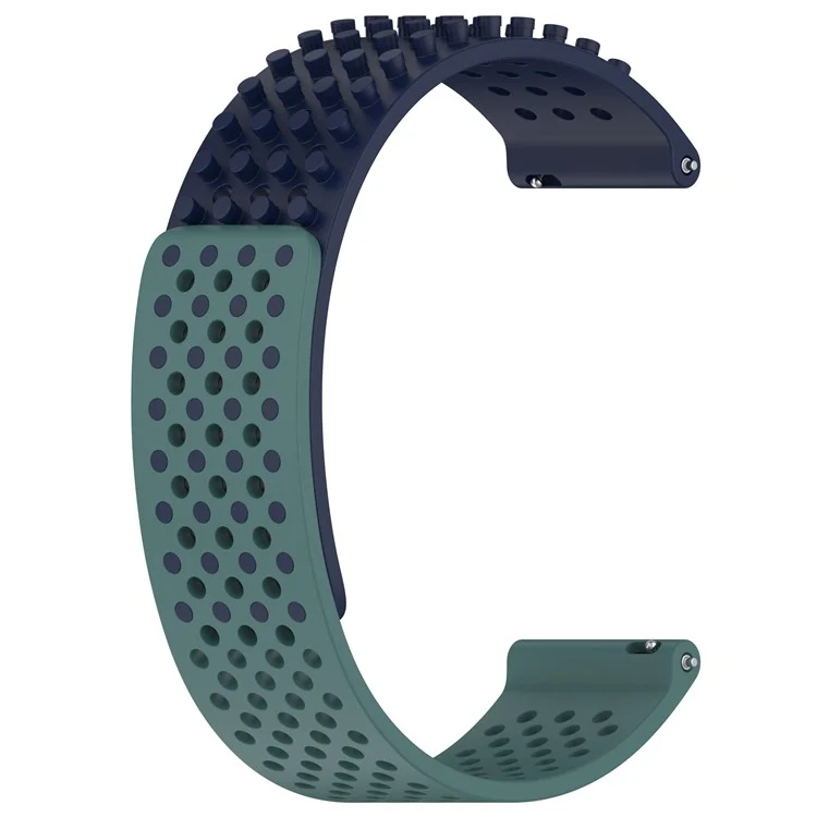 For Huami Amazfit GTR 4 46mm / Garmin Forerunner 255 / Huawei Watch 3 Pro Watch Strap 22mm Silicone Watch Band - Midnight Blue / Olive Green