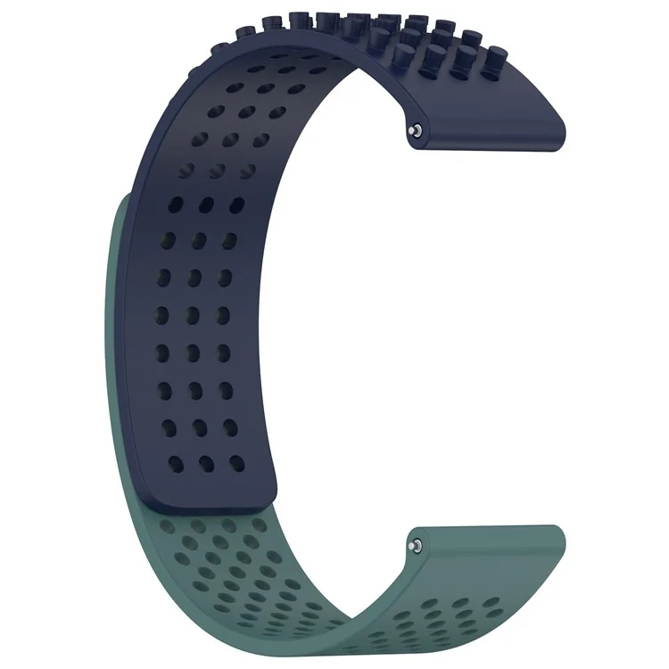 For Huami Amazfit GTR 4 46mm / Garmin Forerunner 255 / Huawei Watch 3 Pro Watch Strap 22mm Silicone Watch Band - Midnight Blue / Olive Green