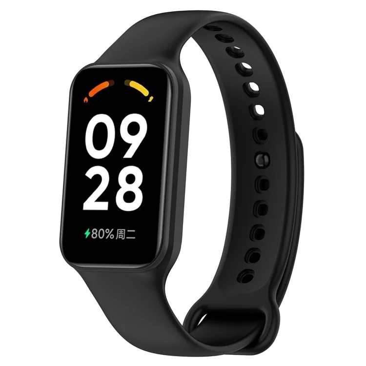 Para Xiaomi Smart Band 8 Active / Redmi Band 2 Silicone Watch Band Replacement Wrist Strap with Watch Case - Preto