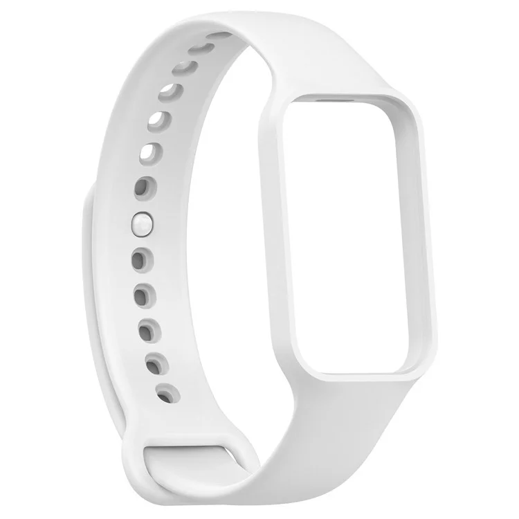 Para Xiaomi Smart Band 8 Active / Redmi Band 2 Silicone Watch Band Replacement Wrist Strap with Watch Case - Blanco