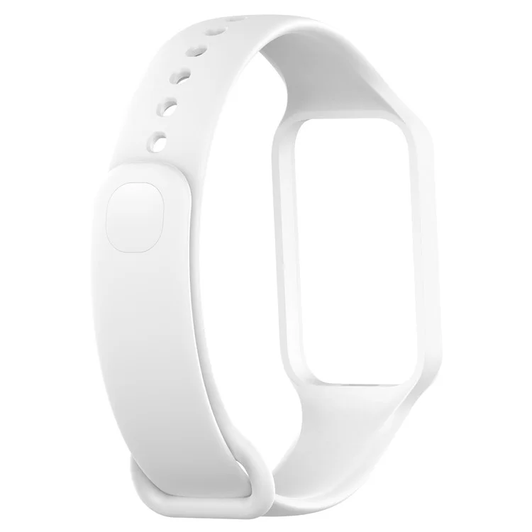 Para Xiaomi Smart Band 8 Active / Redmi Band 2 Silicone Watch Band Replacement Wrist Strap with Watch Case - Blanco
