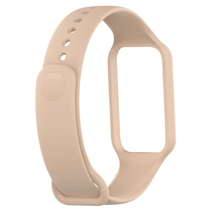 For Xiaomi Smart Band 8 Active / Redmi Band 2 Silicone Watch Band Replacement Wrist Strap with Watch Case - Pink