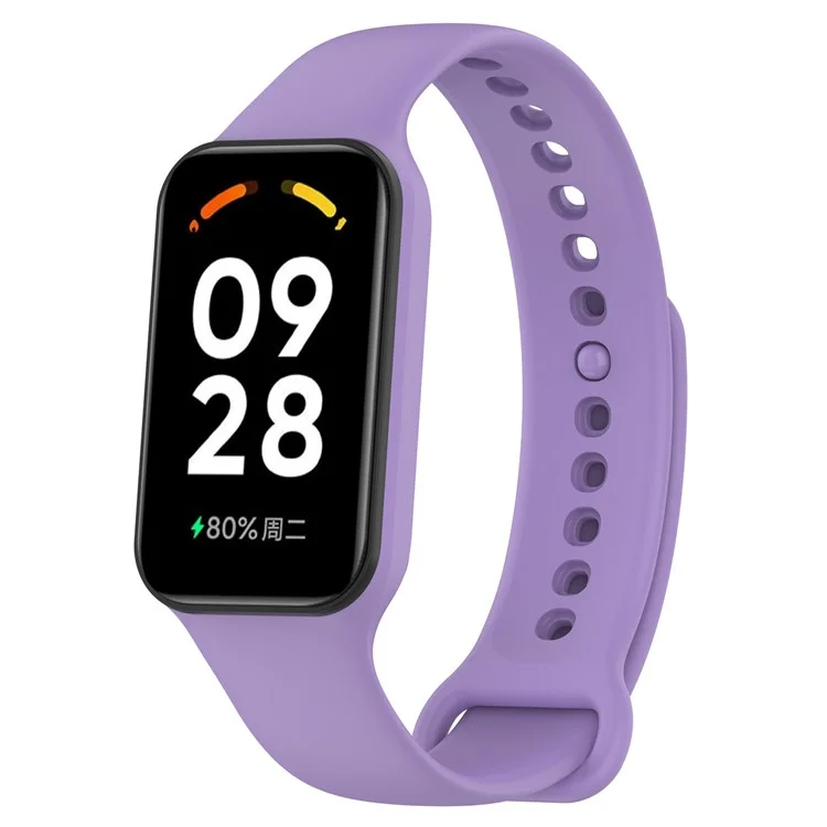 Para Xiaomi Smart Band 8 Active / Redmi Band 2 Silicone Watch Band Replacement Wrist Strap with Watch Case - Púrpura