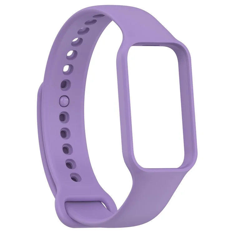 Para Xiaomi Smart Band 8 Active / Redmi Band 2 Silicone Watch Band Replacement Wrist Strap with Watch Case - Púrpura