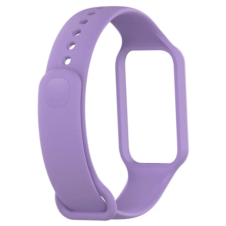 Para Xiaomi Smart Band 8 Active / Redmi Band 2 Silicone Watch Band Replacement Wrist Strap with Watch Case - Púrpura