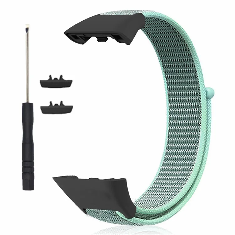 For Huawei Band 6 / 6 Pro / Honor Band 6 Watch Strap Nylon Loop Adjustable Wrist Band - Lake Green
