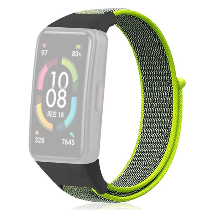 Para Huawei Band 6 / 6 Pro / Honor Band 6 Pulseira de Relógio Nylon Loop Ajustável - Amarelo Brilhante