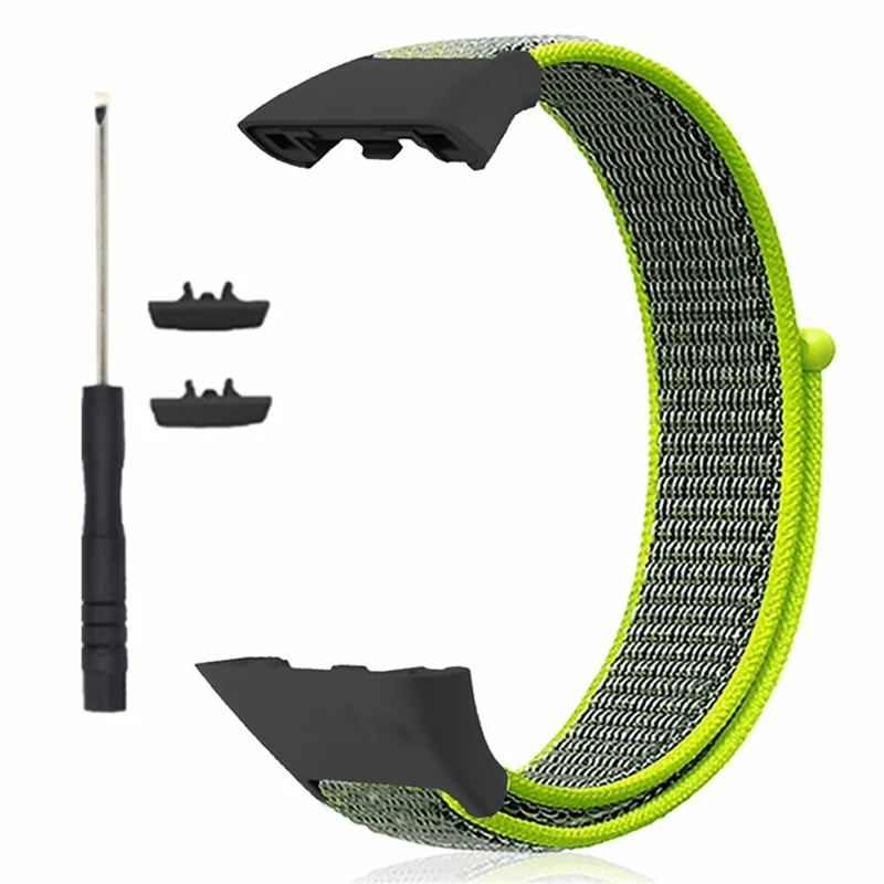 Para Huawei Band 6 / 6 Pro / Honor Band 6 Pulseira de Relógio Nylon Loop Ajustável - Amarelo Brilhante