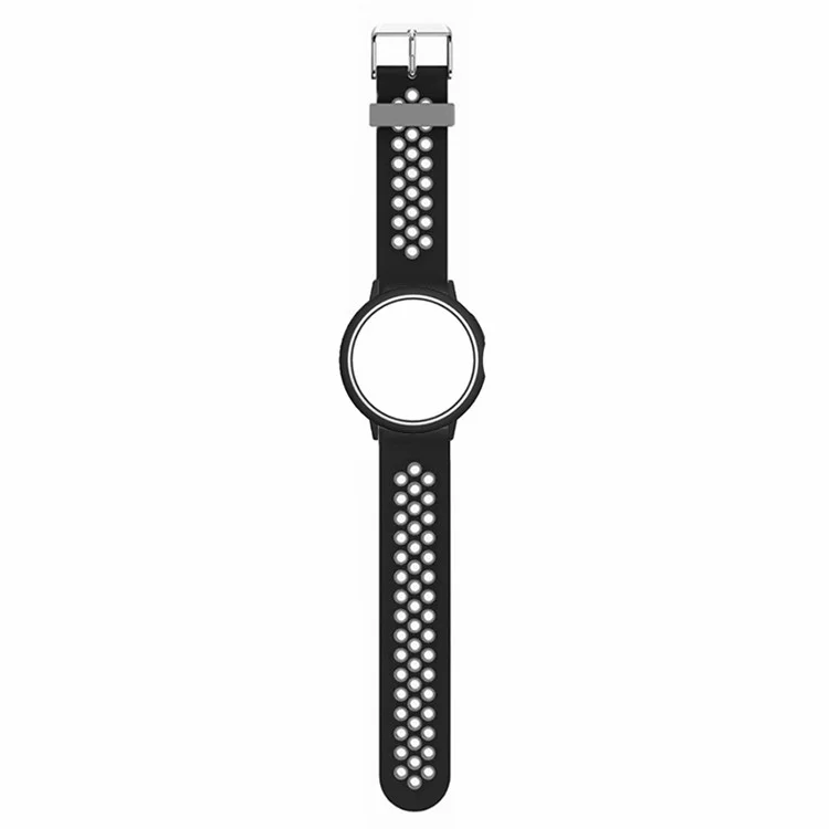 For Google Pixel Watch / Pixel Watch 2 Watch Strap Dual Color Silicone Band with Watch Case - Black+Grey